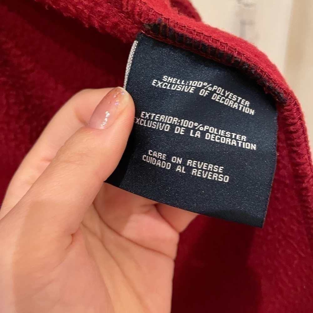 Tommy Hilfiger Fleece Red Black Full Zip Up Jacket 
Men Medium 
Condition 8/10 - Picture 6 of 10